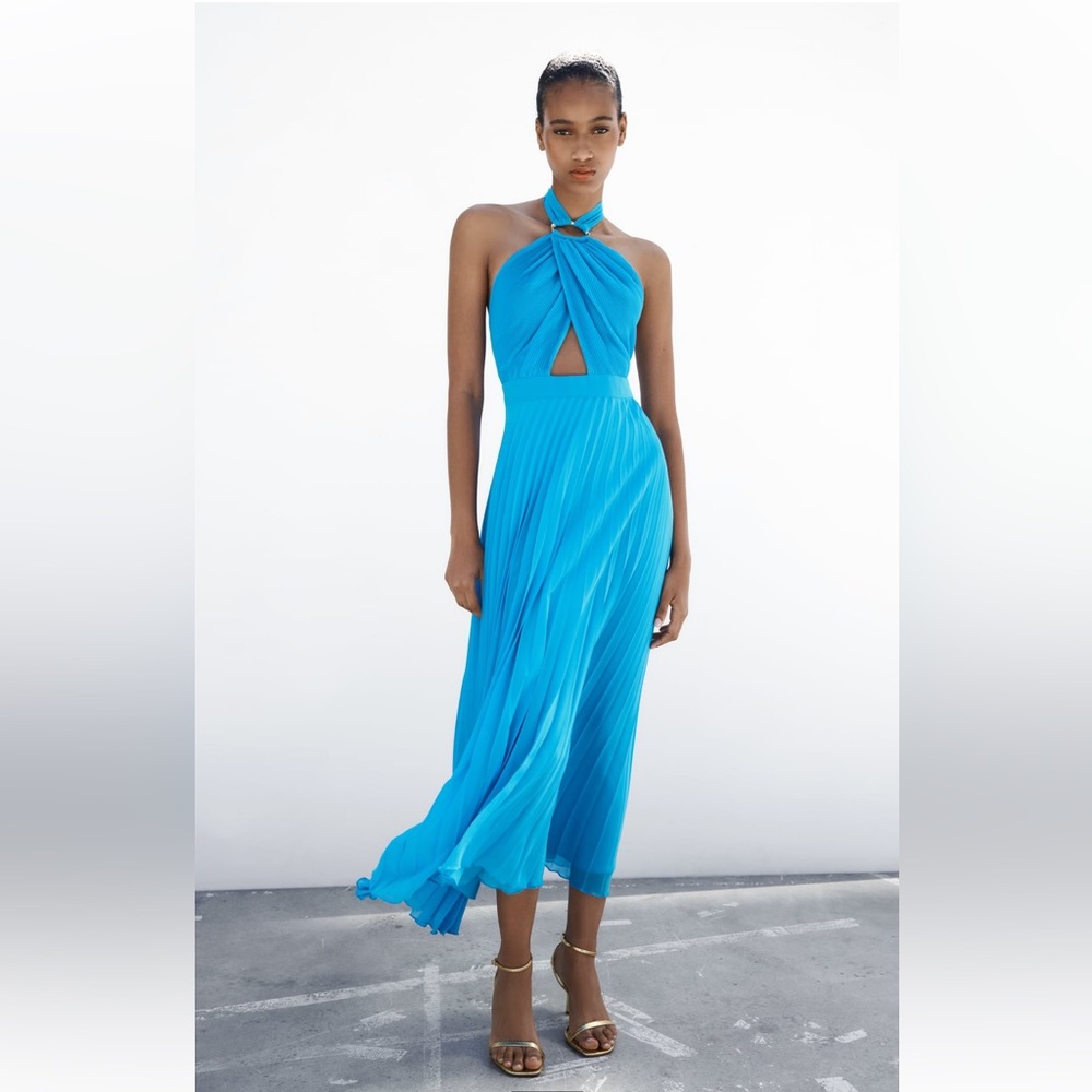Zara blue midi dress